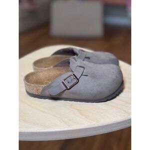 Kids 9 Birkenstock Boston Taupe Suede Clogs Slip On Comfort Casual Shoes